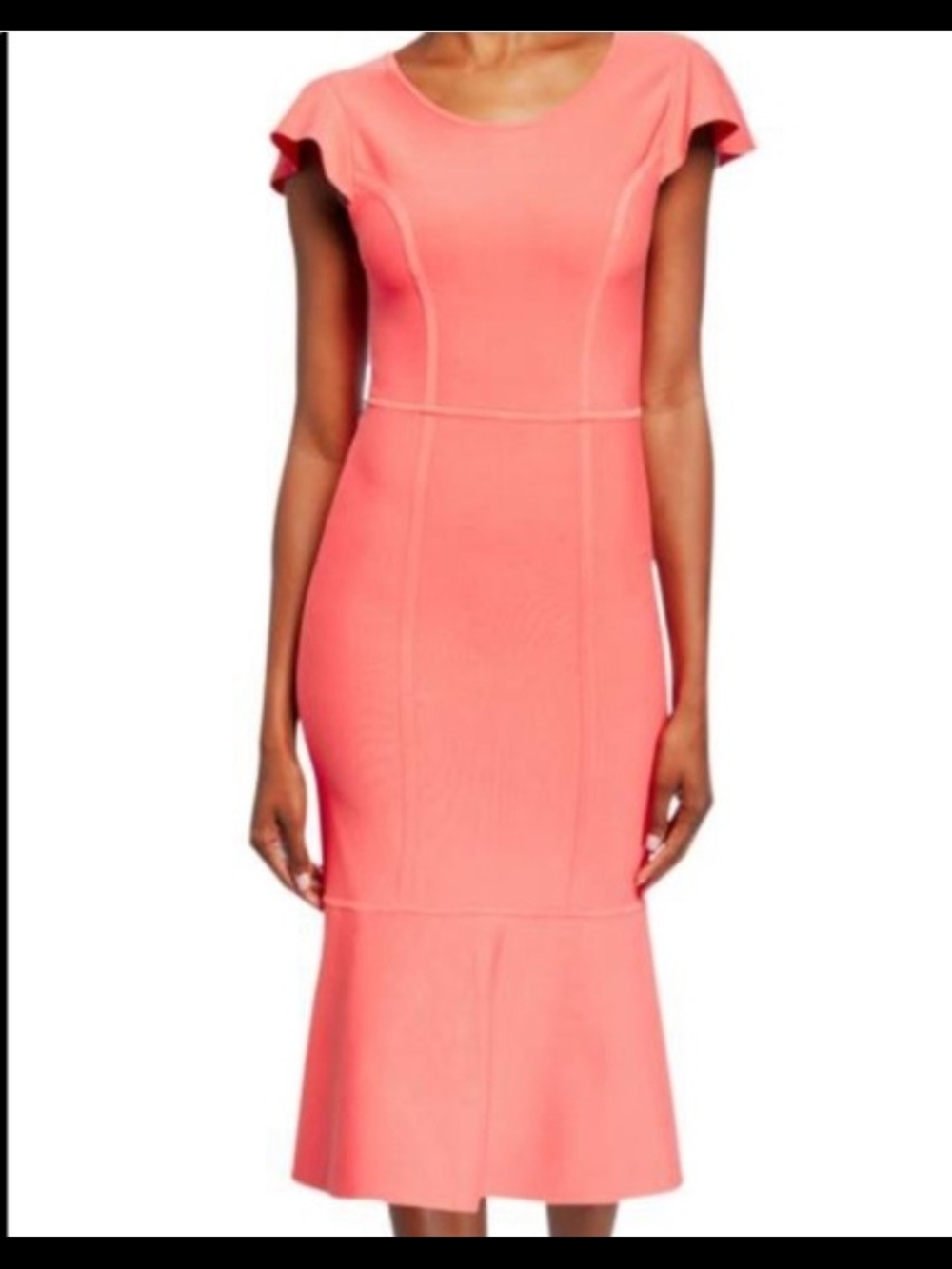 BCBGMaxAzria Women’s Coral Fit-and-Flare Fluted Bodycon Dress XS